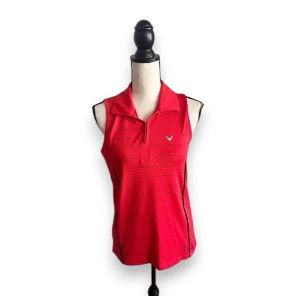 Callaway Red Sleeveless Polo Golf Tennis Tank Top - Picture 1 of 11